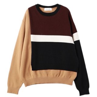 【CULLNI】20AW 切替レイヤードニットプルオーバー M クルニ CULLNI】20AW 切替レイヤードニットプルオーバー M クルニ