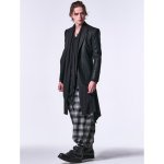 画像12: 【2025SS先行予約】kiryuyrik キリュウキリュウ / Black & White Check Sharring Wide Tuck Cargo Pants (1色展開) (12)