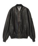 画像2: 【glamb 2025 Autumn先行予約】glamb グラム / Paraffin Coated Denim MA-1 (2色展開) (2)