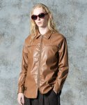 画像7: 【glamb 2025 Autumn先行予約】glamb グラム / Synth Leather Shirt (2色展開) (7)