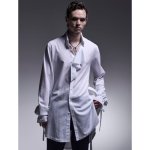 画像2: 【2025AW先行予約】kiryuyrik キリュウキリュウ / CHIRIMEN Sharring Frill Shirt (2色展開) (2)