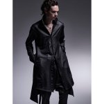 画像2: 【2025AW先行予約】kiryuyrik キリュウキリュウ / Chintz High Tension Jersey Zipp Flare Shirt (black) (2)