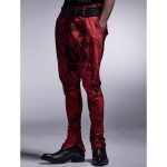 画像2: 【2025AW先行予約】kiryuyrik キリュウキリュウ / Flora High Tension Jersey Saruel Pants (black x red) (2)