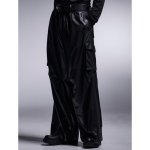 画像3: 【2025AW先行予約】kiryuyrik キリュウキリュウ / 130Chintz Wide Cargo Pants (black) (3)