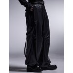 画像2: 【2025AW先行予約】kiryuyrik キリュウキリュウ / 130Chintz Wide Cargo Pants (black) (2)