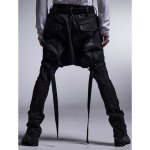 画像4: 【2025AW先行予約】kiryuyrik キリュウキリュウ / Coating High Tension Jersey Saruel Bondage Pants (black) (4)