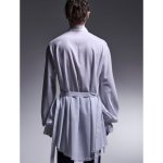 画像11: 【2025AW先行予約】kiryuyrik キリュウキリュウ / CHIRIMEN Sharring Frill Shirt (2色展開) (11)