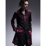 画像2: 【2025AW先行予約】kiryuyrik キリュウキリュウ / SAKURA Decine Flare Shirt (black x pink) (2)