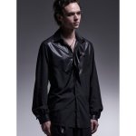 画像2: 【2025AW先行予約】kiryuyrik キリュウキリュウ / 130Chintz Frill Shirt (black) (2)