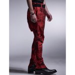 画像4: 【2025AW先行予約】kiryuyrik キリュウキリュウ / Flora High Tension Jersey Saruel Pants (black x red) (4)