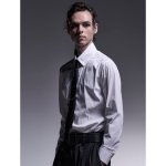 画像2: 【2025AW先行予約】kiryuyrik キリュウキリュウ / Silky Loan Side Rib Shirt (2色展開) (2)