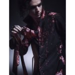 画像7: 【2025AW先行予約】kiryuyrik キリュウキリュウ / SAKURA Decine Flare Shirt (black x pink) (7)