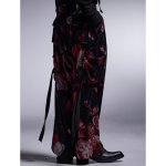 画像4: 【2025AW先行予約】kiryuyrik キリュウキリュウ / Flora Velor Wide Cargo Pants (flora) (4)