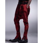 画像3: 【2025AW先行予約】kiryuyrik キリュウキリュウ / Flora High Tension Jersey Saruel Pants (black x red) (3)