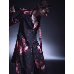 画像9: 【2025AW先行予約】kiryuyrik キリュウキリュウ / SAKURA Decine Flare Shirt (black x pink) (9)
