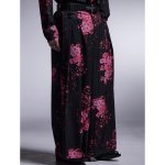 画像3: 【2025AW先行予約】kiryuyrik キリュウキリュウ / SAKURA Decine Wide Tuck Slacks (black x pink) (3)