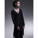 画像3: 【2025AW先行予約】kiryuyrik キリュウキリュウ / Warm Jersey Henry Flare T Shirt (black) (3)