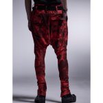 画像5: 【2025AW先行予約】kiryuyrik キリュウキリュウ / Flora High Tension Jersey Saruel Pants (black x red) (5)