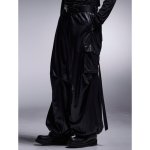画像8: 【2025AW先行予約】kiryuyrik キリュウキリュウ / 130Chintz Wide Cargo Pants (black) (8)
