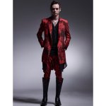 画像6: 【2025AW先行予約】kiryuyrik キリュウキリュウ / Flora High Tension Jersey Saruel Pants (black x red) (6)
