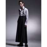 画像2: 【2025AW先行予約】kiryuyrik キリュウキリュウ / TWS Tropical Suspender Wise Tuck Slacks (black) (2)