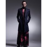 画像9: 【2025AW先行予約】kiryuyrik キリュウキリュウ / SAKURA Decine Wide Tuck Slacks (black x pink) (9)