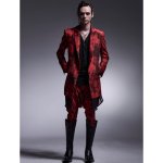 画像5: 【2025AW先行予約】kiryuyrik キリュウキリュウ / Flora High Tension Jersey Layered Jacket (black x red) (5)