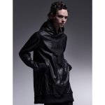 画像2: 【2025AW先行予約】kiryuyrik キリュウキリュウ / Cross Dot Fleece Loose Hoodie (black) (2)