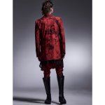 画像7: 【2025AW先行予約】kiryuyrik キリュウキリュウ / Flora High Tension Jersey Layered Jacket (black x red) (7)