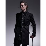 画像3: 【2025AW先行予約】kiryuyrik キリュウキリュウ / Cashmere Beaver Belted Peacked Jacket (black) (3)