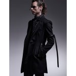 画像4: 【2025AW先行予約】kiryuyrik キリュウキリュウ / Cashmere Beaver Belted Peacked Jacket (black) (4)