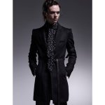 画像2: 【2025AW先行予約】kiryuyrik キリュウキリュウ / Cashmere Beaver Belted Peacked Jacket (black) (2)