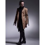 画像8: 【2025AW先行予約】kiryuyrik キリュウキリュウ / Cashmere Beaver Belted Peacked Jacket (camel) (8)