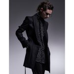 画像5: 【2025AW先行予約】kiryuyrik キリュウキリュウ / Cashmere Beaver Belted Peacked Jacket (black) (5)