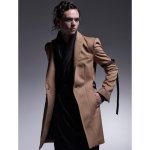画像2: 【2025AW先行予約】kiryuyrik キリュウキリュウ / Cashmere Beaver Belted Peacked Jacket (camel) (2)