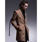 画像5: 【2025AW先行予約】kiryuyrik キリュウキリュウ / Cashmere Beaver Belted Peacked Jacket (camel) (5)