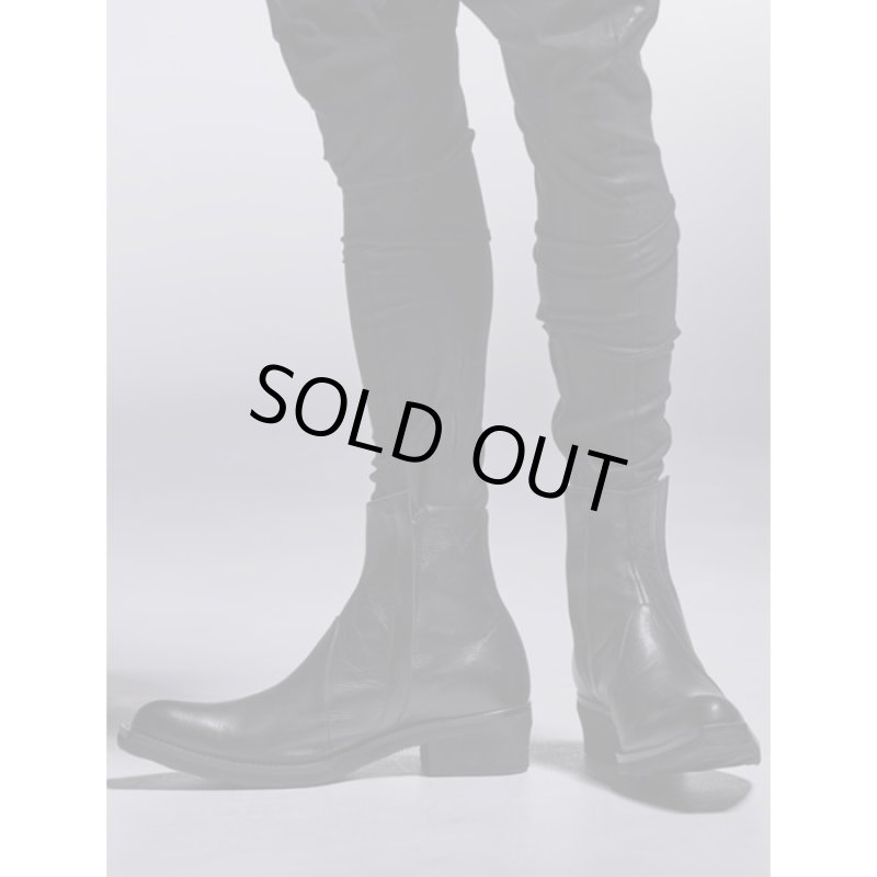 画像2: 【2025AW先行予約】kiryuyrik キリュウキリュウ / Cow Hide Middle Boots (black) (2)