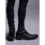 画像4: 【2025AW先行予約】kiryuyrik キリュウキリュウ / Cow Hide Middle Boots (black) (4)