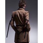 画像4: 【2025AW先行予約】kiryuyrik キリュウキリュウ / Cashmere Beaver Belted Peacked Jacket (camel) (4)