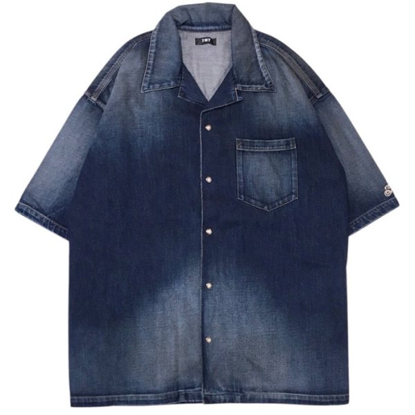 TMT REGULAR DENIM BD SHIRTインディゴデニムシャツXL（DENIM