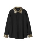 画像2: 【glamb 2025 Winter先行予約】glamb グラム / Synth Leather Collar Shirt (2色展開) (2)