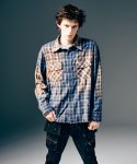 画像9: 【glamb 2025 Winter先行予約】glamb グラム / Splash Damage Flannel Shirt (1色展開) (9)