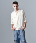 画像15: 【glamb 2025 Winter先行予約】glamb グラム / Blue Noise Open Collar Shirt (2色展開) (15)
