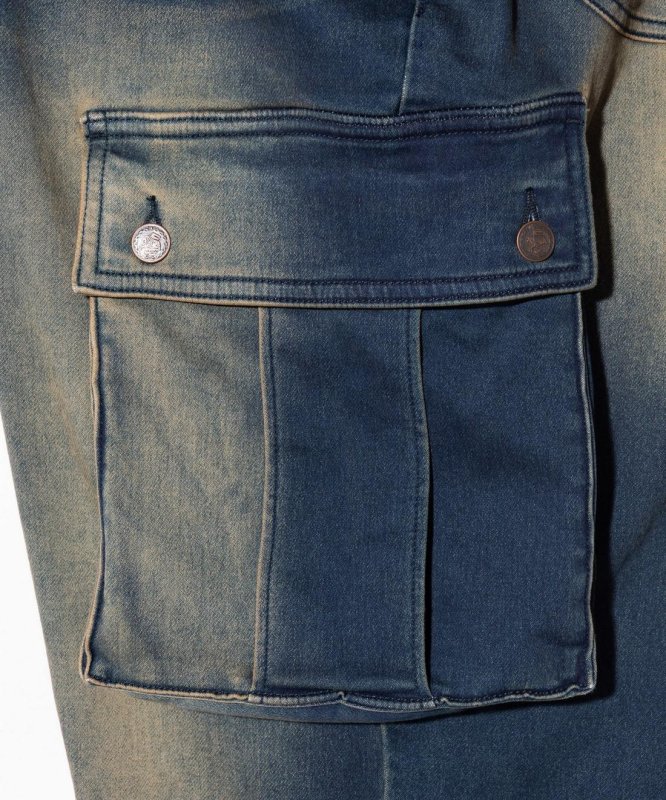 画像4: 【glamb 2025 Winter先行予約】glamb グラム / Knit Denim Cargo Pants (2色展開) (4)