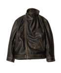 画像2: 【glamb 2025 Winter先行予約】glamb グラム / High Neck Leather Jacket (2色展開) (2)