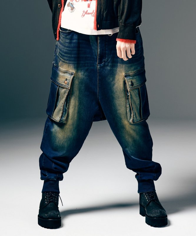 画像8: 【glamb 2025 Winter先行予約】glamb グラム / Knit Denim Cargo Pants (2色展開) (8)