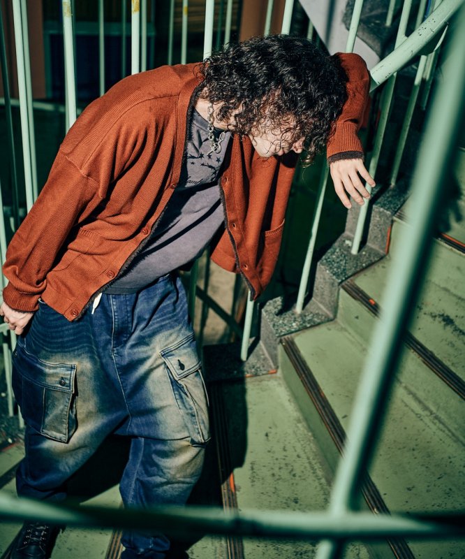 画像13: 【glamb 2025 Winter先行予約】glamb グラム / Knit Denim Cargo Pants (2色展開) (13)