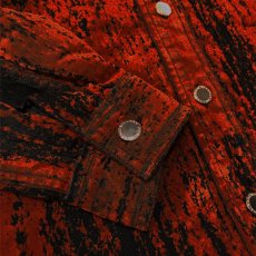 画像4: JOHN LAWRENCE SULLIVAN ジョンローレンスサリバン / FLOCKED DENIM OVERSIZED SHIRT (orange) (4)