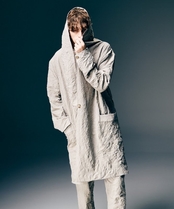 画像10: 【glamb 2026 Spring先行予約】glamb グラム / Crinkle Shawl Collar Coat (2色展開) (10)