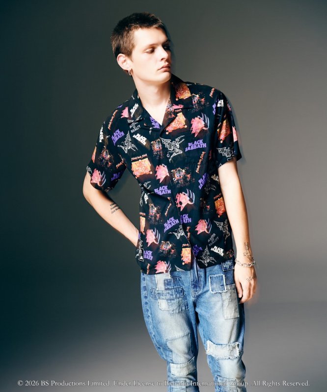 画像12: 【glamb 2026 Spring先行予約】glamb グラム / Black Sabbath Open Collar Shirt (1色展開) (12)
